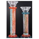 KOSTA BODA KJELL ENGMAN CANDLESTICK PAIR CANCAN