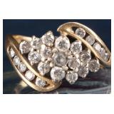 14K YELLOW GOLD NATURAL DIAMOND LADIES RING