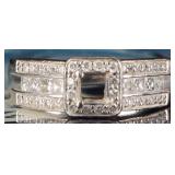 1.36CTW DIAMONDS 14K W/Y GOLD MENS RING SETTING
