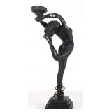 VINTAGE ART DECO NUDE LADY DANCER TABLE LAMP