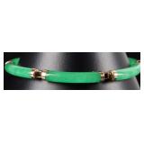 14K YELLOW GOLD IMPERIAL JADE LADIES BRACELET