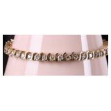 14K YELLOW GOLD NATURAL DIAMOND TENNIS BRACELET