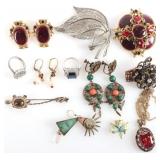 ANTIQUE LADIES JEWELRY GARNET SPINEL PEARL (12)