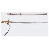 VINTAGE USMC MAMELUKE SWORD SABER ETCHED ORANGE