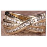 14K YELLOW GOLD NATURAL DIAMOND LADIES RING