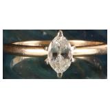14K YELLOW GOLD NATURAL DIAMOND LADIES RING