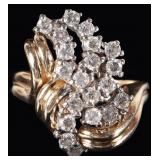 14K YELLOW GOLD NATURAL DIAMOND LADIES RING