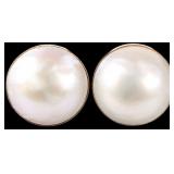 10K YELLOW GOLD LADIES EARRINGS W/ MOP STONES