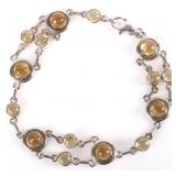 YELLOW CITRINE STERLING SILVER LADIES BRACELET