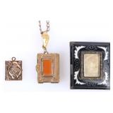 ANTIQUE METAL COSTUME BROOCH AND NECKLACE