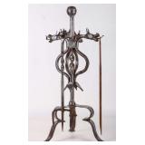 ART NOVEAU WROUGHT IRON DRAGON FIREPLACE STAND