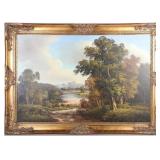 HUGE H. CHILTON OIL LANDSCAPE PAINTING 41 X 30'