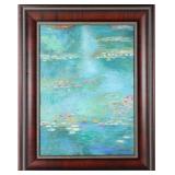 AFTER CLAUDE MONET 'NYMPHEAS' OIL ON CANVAS FRAMED
