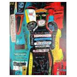 LARGE IN THE MANNER OF BASQUIAT ORIGINAL PAINTING