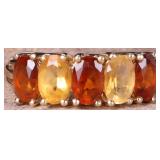 14K YELLOW GOLD TANGERINE QUARTZ CITRINE RING