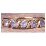 14K YELLOW GOLD TANZANITE LADIES RING
