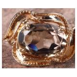 LEAFY 14K YELLOW GOLD LADIES RING W/ 5CT SPINEL