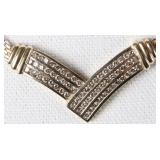 14K YELLOW GOLD DIAMOND LADIES MESH CHAIN NECKLACE