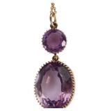 10K YELLOW GOLD AMETHYST LADIES NECKLACE