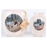 ST. HELENS ASH WARE COUGAR WA. CERAMIC VASES