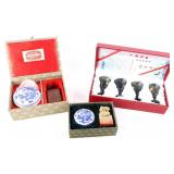 CHINESE CHOP STAMPS AND LIQUEUR GLASSES (3)