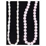 14K & 10K GOLD CLASPED REAL & FAUX PEARL NECKLACES