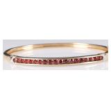 10K YELLOW GOLD GARNET LADIES BRACELET
