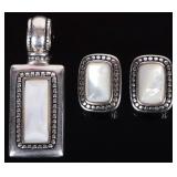 PREMIER DESIGNS MOTHER OF PEARL PENDANT & EARRINGS