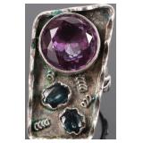 STERLING SILVER UNIQUE SAPPHIRE ALEXANDRITE RING