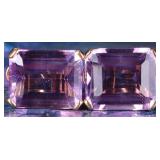 14K YELLOW GOLD PURPLE& RED SPINEL LADIES EARRINGS