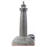 MID 20TH C. BRONZE LIGHTHOUSE TABLE LAMP