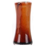 BEAUTIFUL AMBER COLOR HAND BLOWN ART GLASS VASE