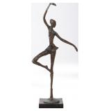 VINTAGE BRONZE BALLERINA BRUTALIST SCULPTURE