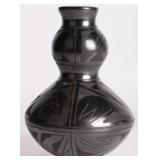 MATA ORTIZ POTTERY BY  NATY ORTEGA  BLACK VASE
