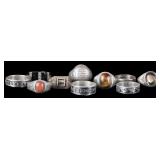 STERLING SILVER MENS RINGS TGRS EYE SPINEL SAPH-10
