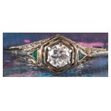 18K WHITE GOLD NATURAL DIAMOND FILIGREE RING