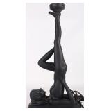 VINTAGE ART DECO NUDE LADY STATUE TABLE LAMP