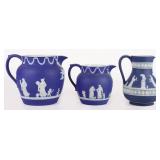 DARK BLUE WEDGEWOOD JASPERWARE PITCHERS