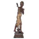 L'CIGALE HIPPOLYTE MOREAU BRONZE SCULPTURE WOMAN