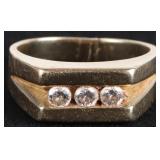 14K YELLOW GOLD NATURAL DIAMOND MEN'S RING