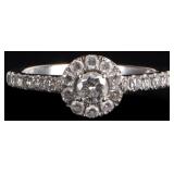14K WHITE GOLD ROUND DIAMOND LADIES RING