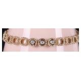 14K YELLOW GOLD LOOP-LINK BRACELET W/ DIAMONDS