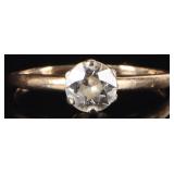 14K YELLOW GOLD LADIES RING W/ 1CT MOISSANITE STNE