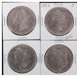 1882 & 1883 O 90% SILVER MORGAN DOLLARS - (4)