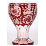 BOHEMIAN RUBY RED MOSER LARGE CRANBERRY GOBLET