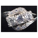 1.17CTW NINE DIAMONDS 14K WHITE GOLD LADIES RING