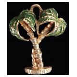 14K YELLOW GOLD CALIFORNIA PALMS SOUVENIR PENDANT