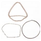 STERLING SILVER LADIES NECKLACES - LOT OF 3