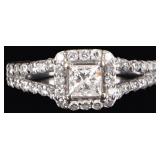 45 DIAMONDS GLITTERING 18K WHITE GOLD LADIES RING