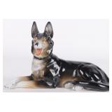 L. HANDGEMALT PORCELAIN GERMAN SHEPARD STATUE